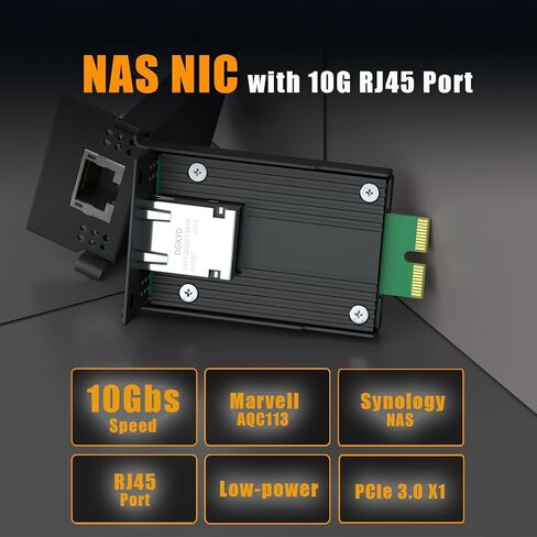 GLOTRENDS ST7480 10Gbps RJ45 Network Card with Marvell AQC113C Controller for Synology NAS, Same Form Factor as E10G22-T1-Mini in Saudi Arabia