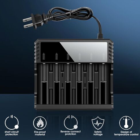 18650 Battery Charger, Smart Universal Charger Fast Charger for Rechargeable Batteries Li-ion IMR 10440 14500 16340 18500 18650 26650 3.7V in Saudi Arabia