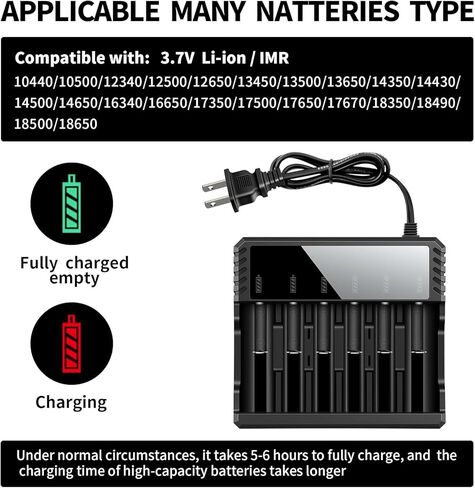 18650 Battery Charger, Smart Universal Charger Fast Charger for Rechargeable Batteries Li-ion IMR 10440 14500 16340 18500 18650 26650 3.7V in Saudi Arabia
