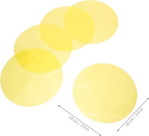 Amosfun 10pcs Gel Light Filter Films Yellow Colored Gel Sheets - 3.9" Color Changing Films Round Warm Tone Correction Overlays Photo Studio Filters for Lamp Headlight Led in Saudi Arabia