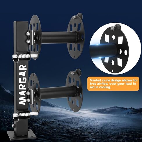 Heavy Duty Double Welding Cable Lead Reel, 360-degree Adjustable Swivel Base, 10" Reel, Accommodates 150 Feet of 1/0 and 125 Feet of 2/0 Cable in Saudi Arabia