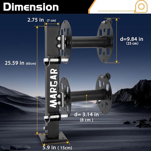 Heavy Duty Double Welding Cable Lead Reel, 360-degree Adjustable Swivel Base, 10" Reel, Accommodates 150 Feet of 1/0 and 125 Feet of 2/0 Cable in Saudi Arabia