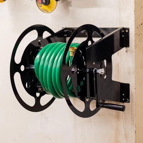 حامل بكرة تمديد سلك Dumble RV - سلك كهربائي RV من الفولاذ الأسود بطول 50-100 قدم يمكن لفه أو منظم خرطوم التخييم in Kuwait