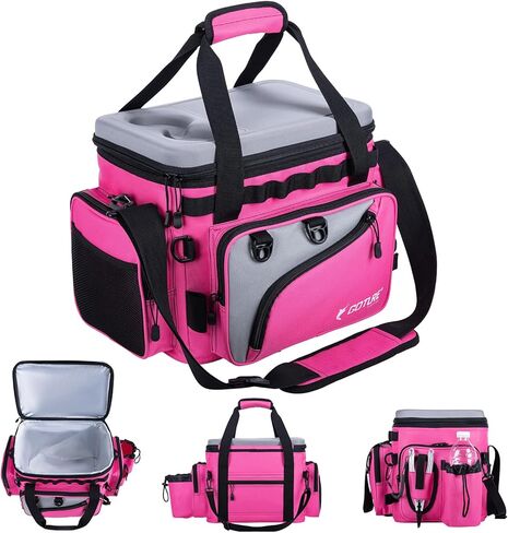 Goture Insulated Fishing Tackle Bag with Cooler, 44L 600D Water-Resistant Saltwater Gear Storage, Large Fishing Bag with Rod Holder and EVA Cup Holder for Travel Camping Hiking, Gifts for Women/Men in Saudi Arabia