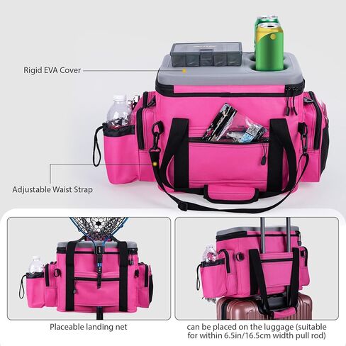 Goture Insulated Fishing Tackle Bag with Cooler, 44L 600D Water-Resistant Saltwater Gear Storage, Large Fishing Bag with Rod Holder and EVA Cup Holder for Travel Camping Hiking, Gifts for Women/Men in Saudi Arabia