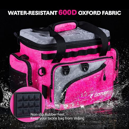 Goture Insulated Fishing Tackle Bag with Cooler, 44L 600D Water-Resistant Saltwater Gear Storage, Large Fishing Bag with Rod Holder and EVA Cup Holder for Travel Camping Hiking, Gifts for Women/Men in Saudi Arabia