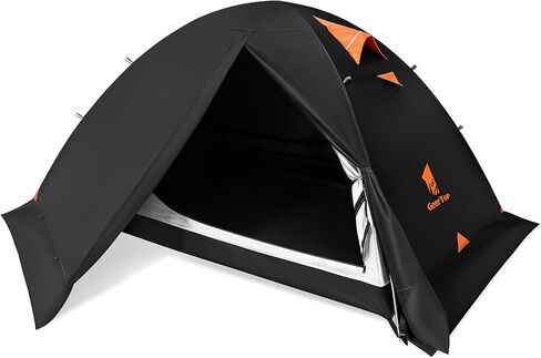 GEERTOP 2 Person 4 Season Blackout Camping Tent - Sleep in Darkroom, Waterproof Rainfly, Snow Skirt, Lightweight Aluminum Pole, Easy Setup for Hiking, Mountaineering, Family Camp in Saudi Arabia