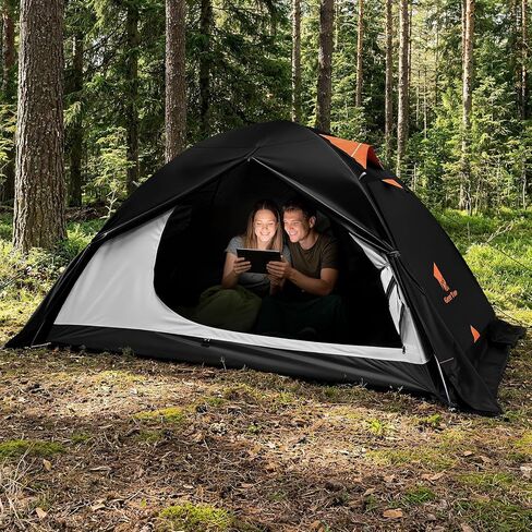GEERTOP 2 Person 4 Season Blackout Camping Tent - Sleep in Darkroom, Waterproof Rainfly, Snow Skirt, Lightweight Aluminum Pole, Easy Setup for Hiking, Mountaineering, Family Camp in Saudi Arabia