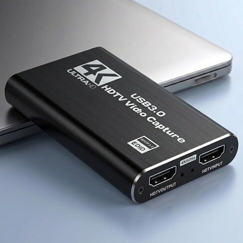 4K HDMI Capture Card USB 3.0 – 1080P 60FPS Gaming & Streaming Video Capture Card with HDMI Loop-Out, Plug & Play, No Driver Needed in Saudi Arabia