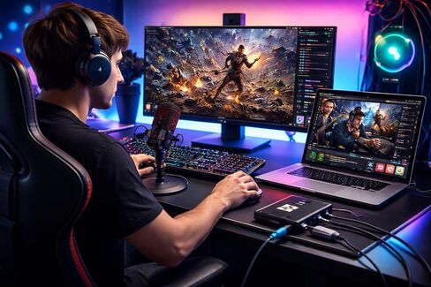 USB 3.0 HDMI Video Capture Card 4K Input 1080P 60FPS Game Capture Device for Streaming, Recording & Broadcasting Compatible with OBS, PS5, PS4, Xbox, Nintendo Switch, Camera, Windows Mac in Saudi Arabia