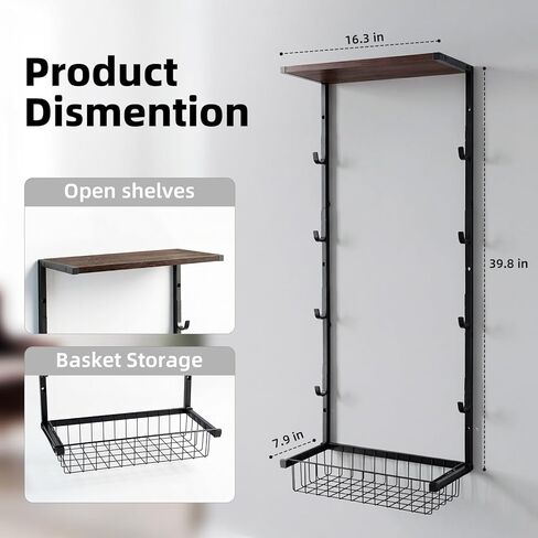 Wall Gun Rack,Indoor Gun Holder, Gun Wall Mount Display, Holds up to 4 Firearms, Includes a Accessories Basket, Suitable for Rifles, Carbines and Shotguns in Saudi Arabia