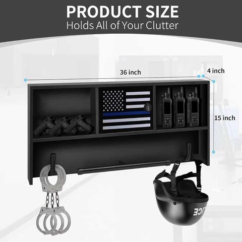 رف معدات الشرطة، شماعة الشرطة مع خطافات، سترة الشرطة تعلق على الحائط، رف معدات تكتيكية للخدمة، رف تخزين معدات أفراد إنفاذ القانون، حامل درع الجسم الأسود لهدية الشرطة in Kuwait