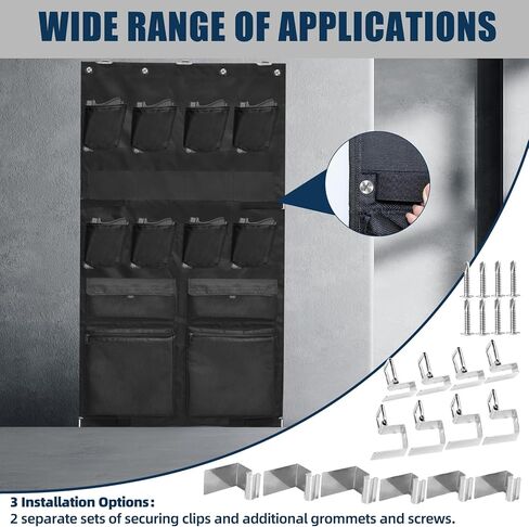 Gun Safe Door Organizer, Gun Safe Accessories Storage,with Pistol Holster, Ammo Holder, Multi Pockets and Mag Pouches, Adjustable Width Fits Door Panel from 28 to 33 inches in Saudi Arabia