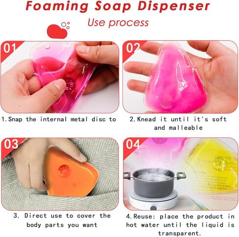 Reusable Pocket Hand Warmers, Reusable Snap Heat Pack, Pouch Gel Hand Warmers Used for Outdoor, Indoor, Working, Studying, Camping, Warm Gifts for Adults or Kids(Set of 5) in Saudi Arabia