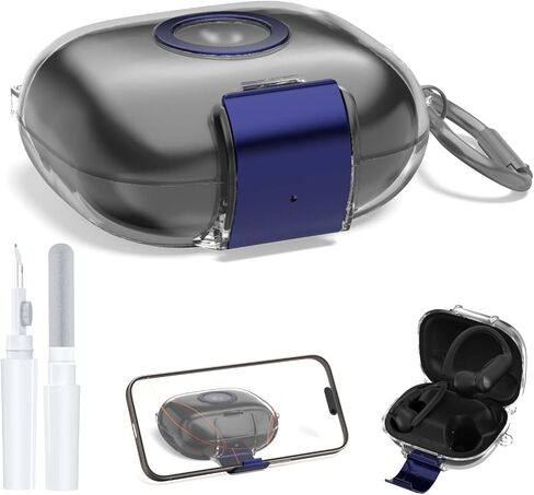 [قفل الوظيفة المزدوجة] لغطاء علبة Beats Powerbeats Pro 2 مع حامل هاتفي ، و Agentnano غطاء واقعي واضح مع Beats Powerbeats Pro 2 2025 علبة شحن مع مجموعة نظافة و Carabiner-Clear in Kuwait