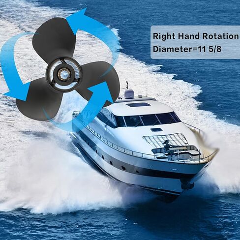 AMYBEST Upgrade Outboard Propeller, 11 1/8 X 13 & 11 5/8 X 11, 13 Spline Tooth Aluminum Prop Compatible for Yamaha 40HP 48HP 50HP 55HP F30 F40 F50 F60 Engines, Hub Kits Included, RH Rotation in Saudi Arabia