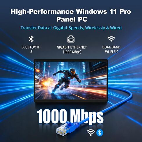 كمبيوتر لوحي الكل في واحد مقاس 21.5 بوصة Win11 Pro، جهاز كمبيوتر بشاشة لمس صناعية بدون مروحة N100، ذاكرة وصول عشوائي 8 جيجابايت وذاكرة قراءة فقط 128 جيجابايت، 1920 * 1080 IPS، USB3.2 * 2، USB2.0 * 2، LAN * 2، HDMI2.0، Type-C3.1 in Kuwait