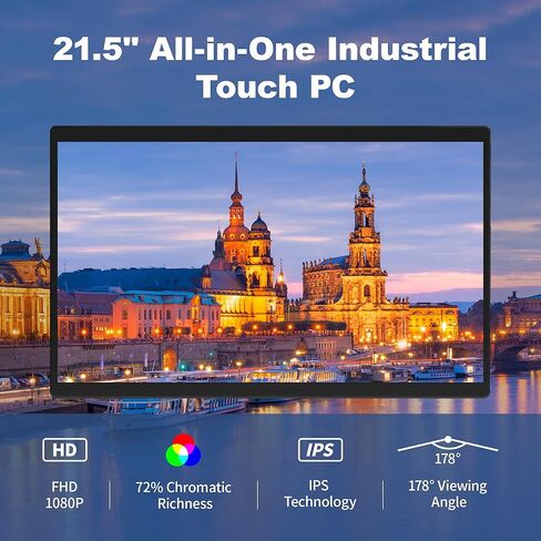 كمبيوتر لوحي الكل في واحد مقاس 21.5 بوصة Win11 Pro، جهاز كمبيوتر بشاشة لمس صناعية بدون مروحة N100، ذاكرة وصول عشوائي 8 جيجابايت وذاكرة قراءة فقط 128 جيجابايت، 1920 * 1080 IPS، USB3.2 * 2، USB2.0 * 2، LAN * 2، HDMI2.0، Type-C3.1 in Kuwait