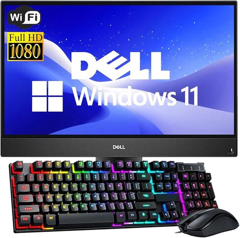 Dell OptiPlex 5260 21.5" FHD All-in-One Desktop PC, Quad-Core i5-8400, 8GB RAM, 256GB SSD, Keyboard and Mouse, WiFi, Bluetooth, DisplayPort, Type-C, Windows 11 Pro (Renewed) in Saudi Arabia
