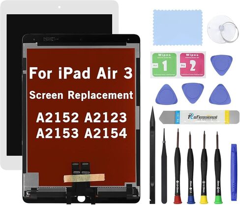 10.5" New LCD Screen Replacement for iPad Air 3 (3rd Gen) 2019, A2152 A2123 A2153 A2154 Display LCD Assembly and Glass Touch Digitizer Premium Repair Kit - White in Saudi Arabia
