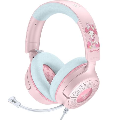 Razer Kraken V4 X Wired Gaming Headset: 40 mm Drivers - Cardioid Mic - Memory Foam Cushions - Chroma RGB Lighting - Type C & Type A Cable - for PC, Mac, PS5, Nintendo Switch 2 - My Melody Edition in Saudi Arabia