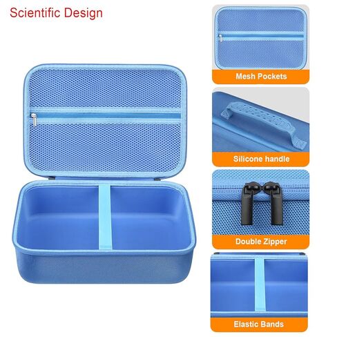 Elonbo Hard Case for Smart Digital Nebulizer Machine/Compression Nebulizer for Breathing Treatment, Portable Home Atomizer Travel Bag, Desktop Asthma Inhaler/Spacer Masks Storage Holder, Blue in Saudi Arabia
