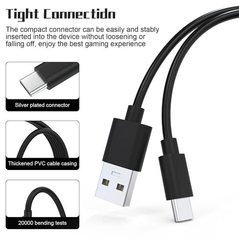 كابل شحن Zosvoses USB C متوافق مع Xbox Series X/S، PS5، PS5 DualSense، Switch، Switch Pro، Switch Lite Controller، Steam Deck، 10ft in Saudi Arabia