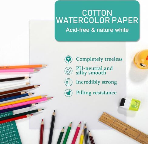 60 Sheets Watercolor Paper 140lb/300gsm White Cold Press Paper Pack for Watercolorist Students Beginning Artists (4 x 6 Inch) in Saudi Arabia