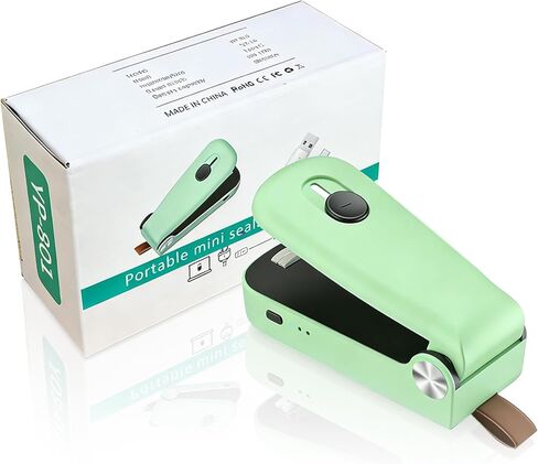 NEATEST Mini Bag Sealer, 2026 Upgraded USB Rechargeable 3 Heat Levels Chip Bag Sealer with Cutter Magnet, 2 in 1 Portable Heat Seal Resealer for Plastic Bags, Snacks & Food Storage (Green) in Saudi Arabia