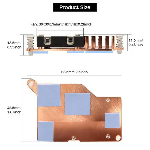 Active Cooler H510 for Raspberry Pi 5, Brass Heatsink with PWM Fan, Dual Active Passive Cooling with Thermal Pads in Saudi Arabia