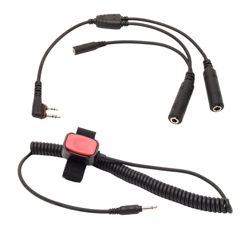 حزمة راديو الطيران Wirenest® - محول قابس GA المزدوج (يحل محل Icom OPC-2379 / OPC-499) + زر PTT مضمن - متوافق مع IC-A3/A6/A14/A22/A24/A25 (A25C/A25N) in Kuwait