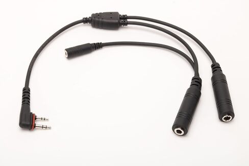 حزمة راديو الطيران Wirenest® - محول قابس GA المزدوج (يحل محل Icom OPC-2379 / OPC-499) + زر PTT مضمن - متوافق مع IC-A3/A6/A14/A22/A24/A25 (A25C/A25N) in Kuwait
