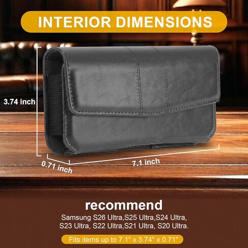 Holster for iPhone 17 Pro Max 17 Pro 16 Pro Max,Galaxy S26 Ulatra S25, Premium Men's Cell Phone Belt Case with Clip (Black, XL) in Saudi Arabia
