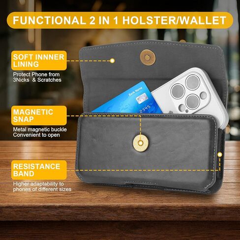Holster for iPhone 17 Pro Max 17 Pro 16 Pro Max,Galaxy S26 Ulatra S25, Premium Men's Cell Phone Belt Case with Clip (Black, XL) in Saudi Arabia