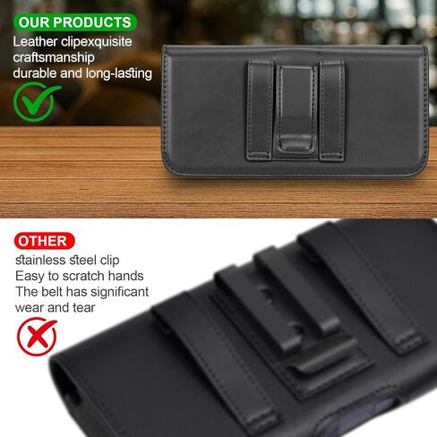 Holster for iPhone 17 Pro Max 17 Pro 16 Pro Max,Galaxy S26 Ulatra S25, Premium Men's Cell Phone Belt Case with Clip (Black, XL) in Saudi Arabia