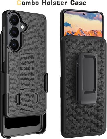 Fingic for Samsung Galaxy S26 Plus Case with Belt Clip Holster Slim Combo Shell with Kickstand Swivel Holster Rugged Shockproof Antiscratch Full Body Protective Cover for Galaxy S26 Plus 6.7", Black in Saudi Arabia