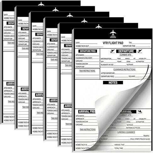 gisgfim 6 Pads VFR Notepad for Pilot Kneeboard Pilot Logbook Professional Knee Board Aviation Airplane Accessories for Flight Bag Addition to The Aviation Knee Board Great Gifts for Students & CFIs in Saudi Arabia