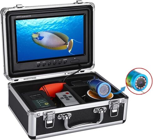 Fishing Camera, 50M Cable Underwater Fish Detector 9" LCD Monitor Ip68 Sea Fishing Camera 1000Tvl with 12 Ir Lights Support Remote Control (Without Dvr Function 1) in Saudi Arabia