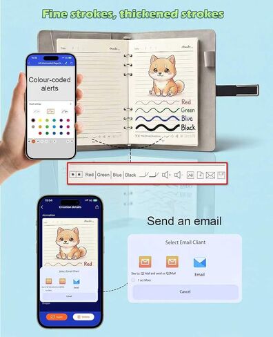 Digital Notebook with Pen Set smart Pen Enables Synchronized Handwriting, OCR to Text, Offline Storage, Audio Recording and Note Sharing, Compatible with iOS and Android in Saudi Arabia