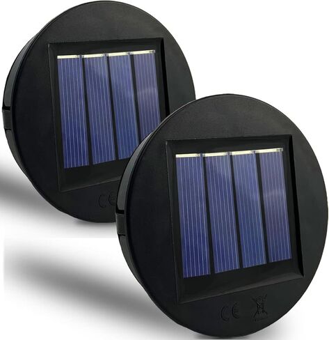 Replacement Solar Light Parts, 4 Pack Solar Lights Replacement Top, 8 lumens, Waterproof Battery Box Top DIY Lantern Outdoor Garden Patio Decor（Warm Yellow, 3.15in） in Saudi Arabia