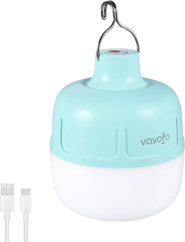 VAVOFO 20 واط LED فانوس للتخييم قابل لإعادة الشحن، 1200LM ضوء التخييم، 3000 مللي أمبير في الساعة ضوء خيمة محمول، IP65 فوانيس مصباح يدوي مقاوم للماء لحالات الطوارئ، وانقطاع التيار الكهربائي، والإعصار (أبيض) in Kuwait