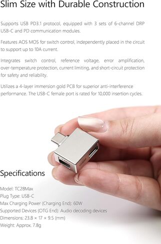 محول DD ddHiFi TC28Max USB-C OTG مع شحن PD بقدرة 60 وات، DAC/Amp عالي الدقة متوافق مع الهاتف in Kuwait