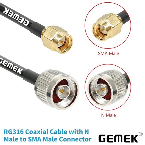 5ft SMA Male to N Male Cable 2PCS, RG316 SMA to N Cable 50 Ohm for WiFi Router, GPS Receiver, Antenna, Signal Booster Use in Saudi Arabia
