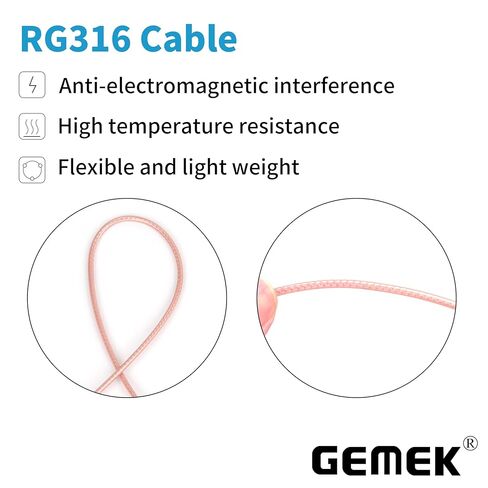 5ft SMA Male to N Male Cable 2PCS, RG316 SMA to N Cable 50 Ohm for WiFi Router, GPS Receiver, Antenna, Signal Booster Use in Saudi Arabia