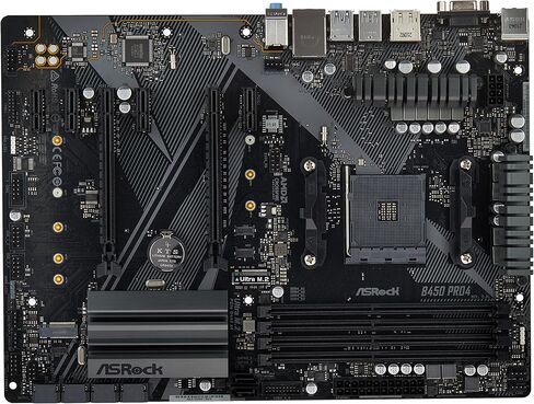 Asrock B450 PRO4 R2.0 AM4 AMD Promontory B450 SATA 6Gbps ATX AMD Motherboard in Saudi Arabia