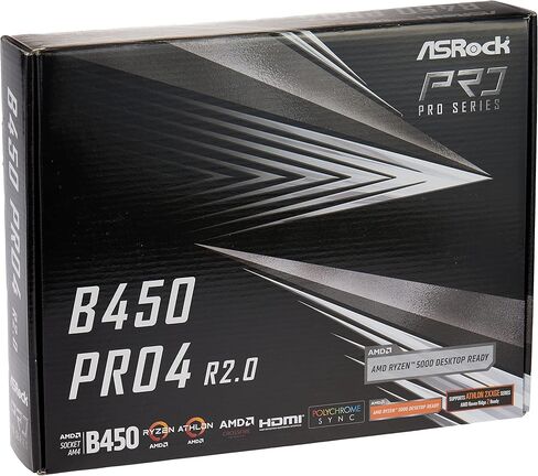 Asrock B450 PRO4 R2.0 AM4 AMD Promontory B450 SATA 6Gbps ATX AMD Motherboard in Saudi Arabia