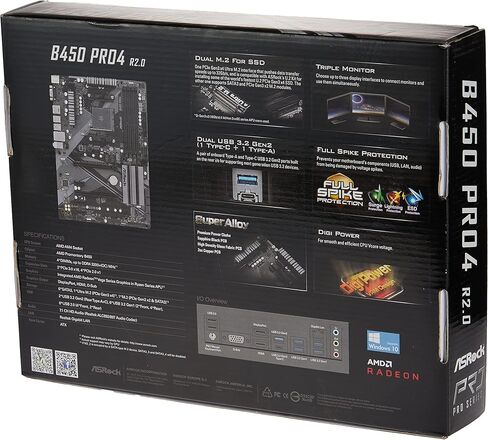Asrock B450 PRO4 R2.0 AM4 AMD Promontory B450 SATA 6Gbps ATX AMD Motherboard in Saudi Arabia