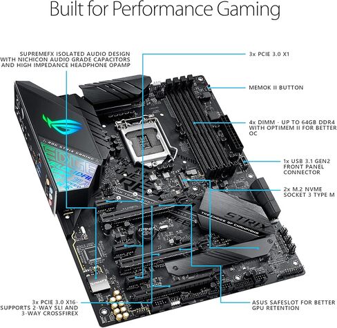 ASUS ROG Strix Z390-F Gaming Motherboard LGA1151 (Intel 8th and 9th Gen) ATX DDR4 DP HDMI M.2 USB 3.1 Gen2 Gigabit LAN in Saudi Arabia
