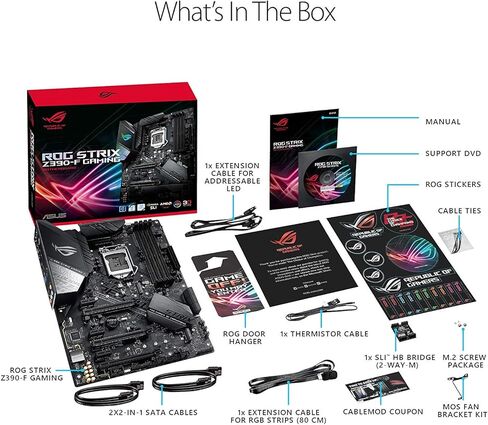 ASUS ROG Strix Z390-F Gaming Motherboard LGA1151 (Intel 8th and 9th Gen) ATX DDR4 DP HDMI M.2 USB 3.1 Gen2 Gigabit LAN in Saudi Arabia