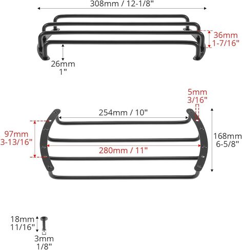 QWORK Speaker Grill Cover Set, 2 Pcs 10" Metal Bar Grille Audio, 4 Bars Speaker Subwoofer Grill Grille Cover, Compatible with Most Round Car Audio Subwoofers in Saudi Arabia